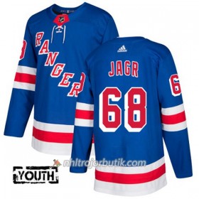 Barn Ishockey New York Rangers Tröja Jaromir Jagr 68 Adidas 2017-2018 Blå Authentic